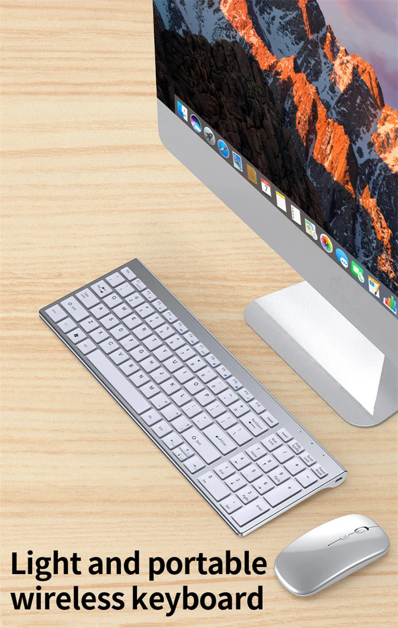 Bluetooth 5.0 & 2.4G Wireless Keyboard and Mouse Combo – Mini Multimedia Set for Laptop, PC, TV, iPad, MacBook, Android