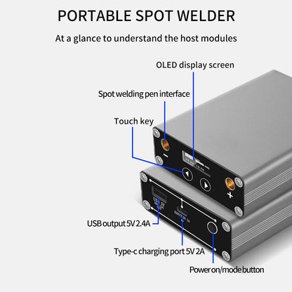 DH-30 Portable Spot Welder with OLED Screen – 30 Adjustable Gears, 5000mAh LiPo, Welds Up to 0.15mm Nickel Strip