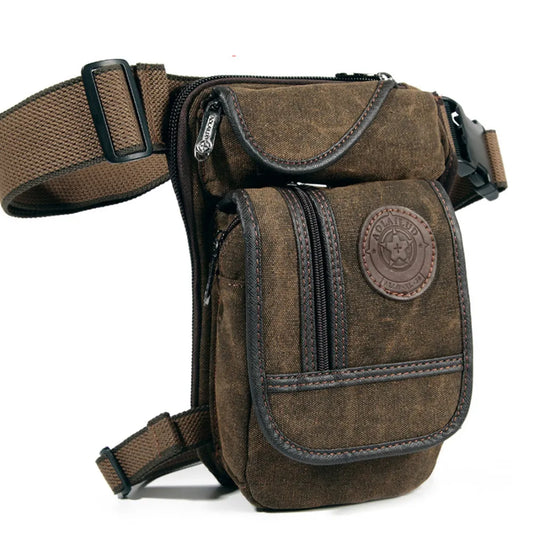 Men's Tactical Drop Leg Bag - Motorcycle Rider Waist Fanny Pack for Outdoor Sports - Military Messenger Crossbody Hip Bum Bag for Male Belt