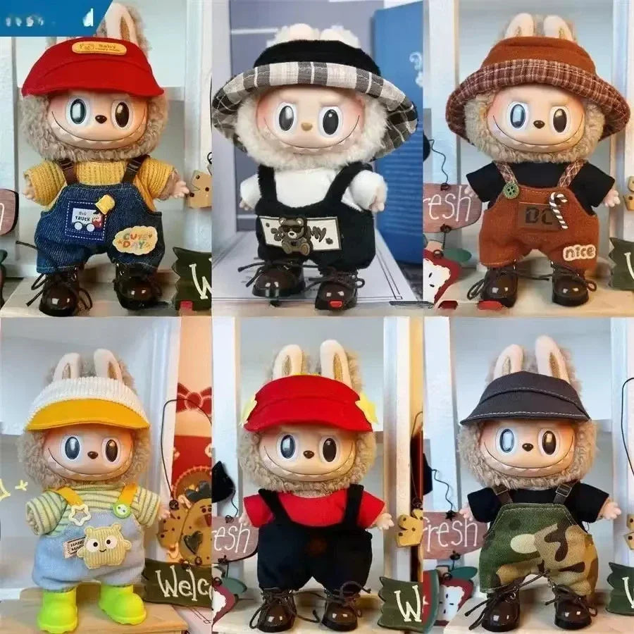 15-17cm Mini Labubu Doll Clothes — Idol V1 V2 Stylish Sports & Leisure Outfit Set | Doll Clothing Gift