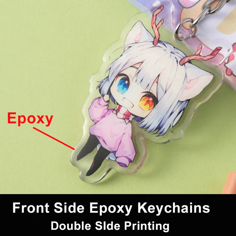 Custom Cartoon Keychains — Personalized Photo & Anime Transparent Hologram Acrylic Charm, Perfect Gift