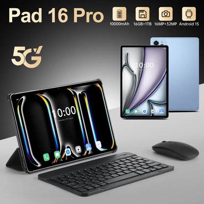 2025 Original Pad 16 Pro 10.1" Android Kids Tablet – 22GB+2TB, 5G Dual SIM, Gaming Tablet with 10000mAh Battery