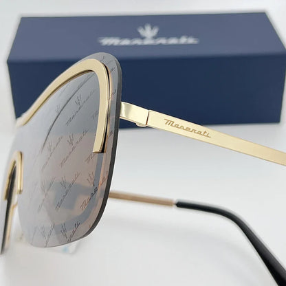 MASERATI Unisex Fashion Sunglasses – Unframed Metal Rim Stylish Designer Shades for Men & Women (Model 10785)