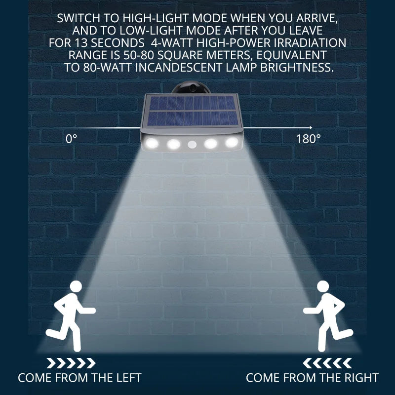Powerful Solar LED Wall Light: Outdoor Motion Sensor IP65 Waterproof Lighting for Garden, Path, Garage, Yard