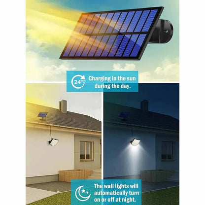 106LED Solar Light with Motion Sensor - Waterproof Outdoor Floodlight with Remote Control | 3 Modes for Patio, Garage, Backyard
