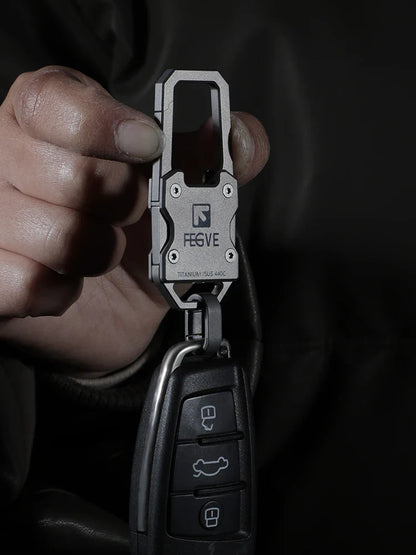 Titanium Alloy Quick-Release Keychain Ring – Mini Car Key Connector Buckle EDC Key Ring Accessory for Everyday Carry