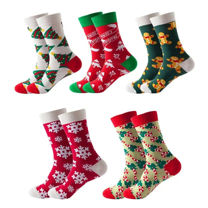 Men's Cotton Dress Socks 5-Pair Pack - Funny Casual Novelty Crew Socks Gift Set