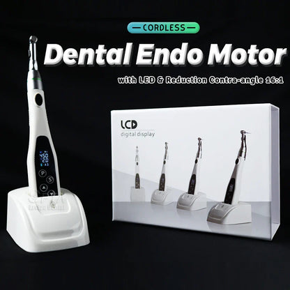 SPTA Cordless Dental Endo Motor – LED 16:1 Contra Angle with Reduction Head for Low-Speed Endodontic Treatment