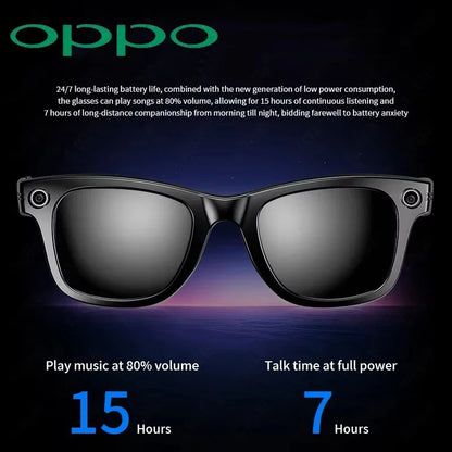 OPPO AI Smart Glasses — Ultra-Clear Camera, Touch Control, Bluetooth Calling, Video & Music Player Sport Sunglasses