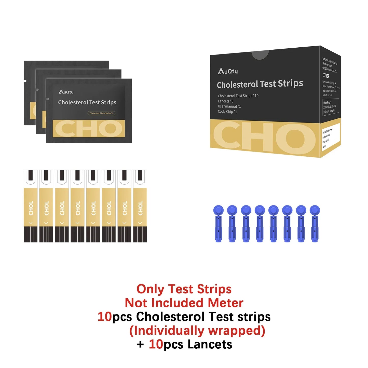 3-in-1 Multifunction Cholesterol, Uric Acid, and Blood Glucose Meter – Diabetes, Gout, and Blood Sugar Monitor with Test Strips