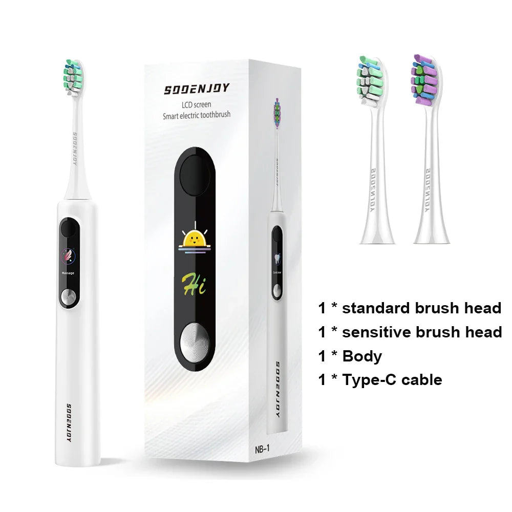 SOOENJOY Sonic Electric Toothbrush NB-1 — Smart LCD Display, DIY Mode, Automatic Teeth Cleaner for Adults