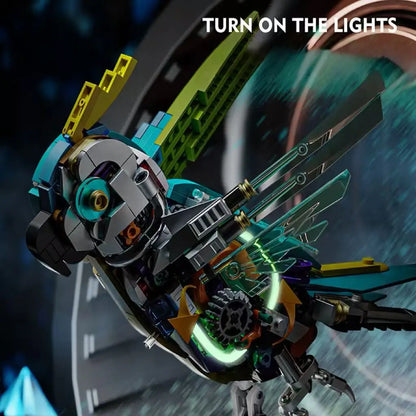 Mechanical Animal Building Blocks – T-Rex, Whale, Parrot, Devil Ray & Shark Model with Lights for Kids & Adults