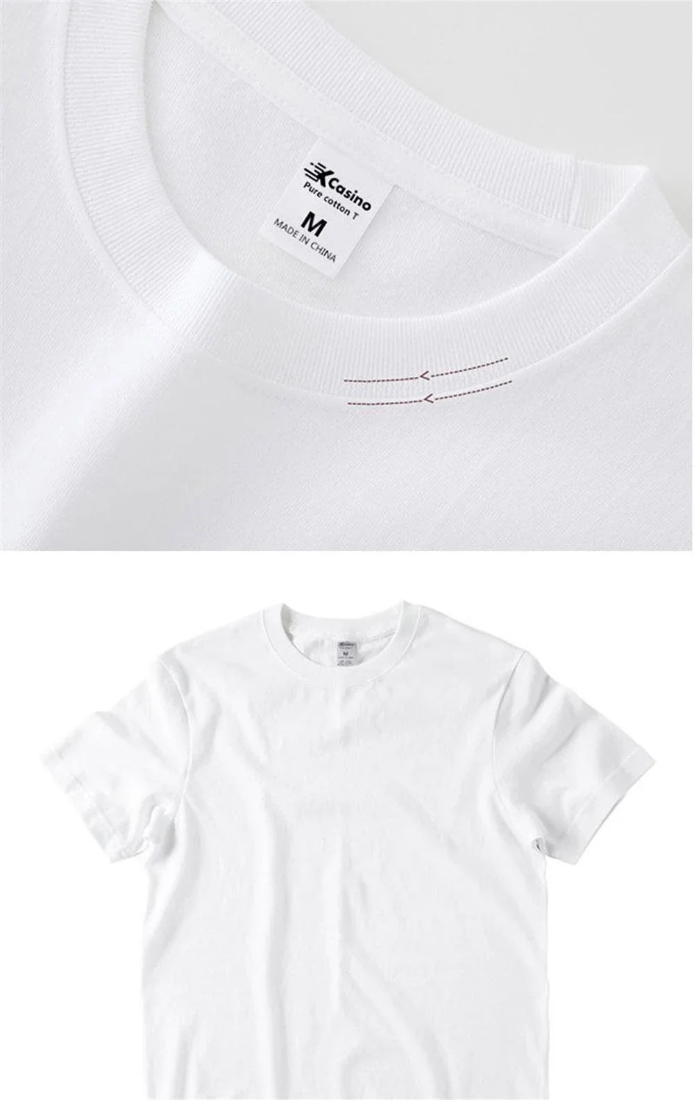 2PCS Unisex 100% Cotton White T-Shirts – Casual Loose Fit Short Sleeve Breathable Tees for Men & Women