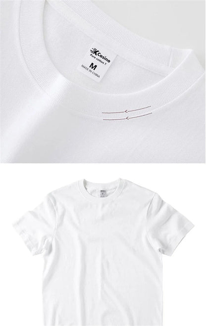 2PCS Unisex 100% Cotton White T-Shirts – Casual Loose Fit Short Sleeve Breathable Tees for Men & Women