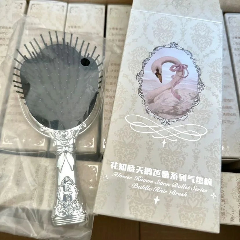 Flower Knows Angel Series Handheld Mirror – White, Black & Pink Compact Mirror