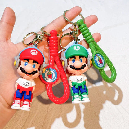 Super Mario Bros Keychain – 27 Cute Cartoon Character Action Figure Toy Doll Gift for Kids