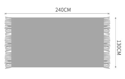 Textile City Knitted Blanket – Thick Waffle Corn Grain Embossed Throw with Tassels, Winter Warm Bedspread 130x240cm