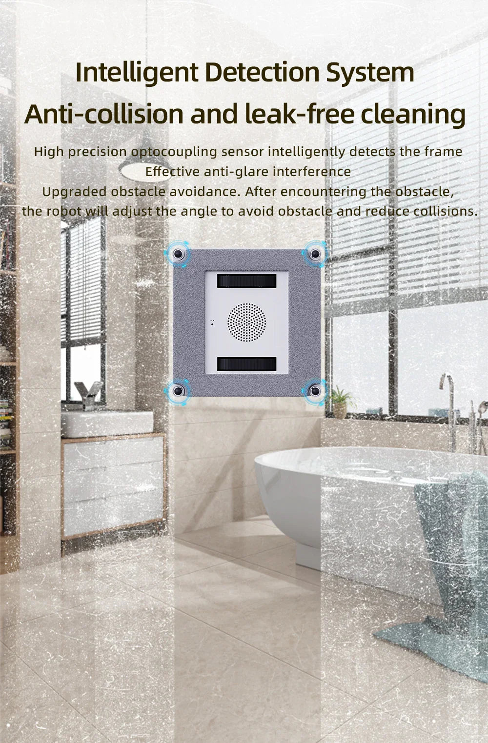 Liectroux YW509 Window Cleaning Robot - Dual Water Spray, Smart Navigation, Laser Sensor - For Home Glass, Floor and Wall Cleaning