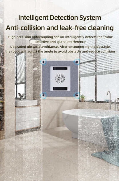 Liectroux YW509 Window Cleaning Robot - Dual Water Spray, Smart Navigation, Laser Sensor - For Home Glass, Floor and Wall Cleaning