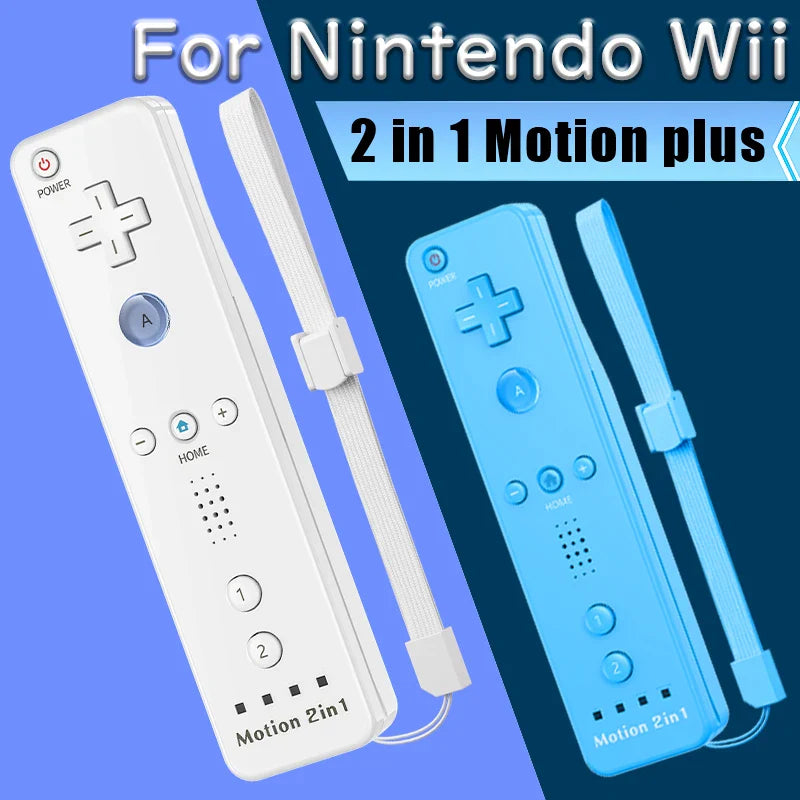 2-in-1 Wireless Controller for Nintendo Wii – Motion Plus Remote with Silicone Case