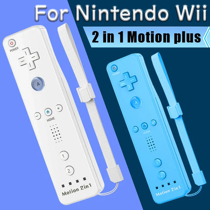 2-in-1 Wireless Controller for Nintendo Wii – Motion Plus Remote with Silicone Case