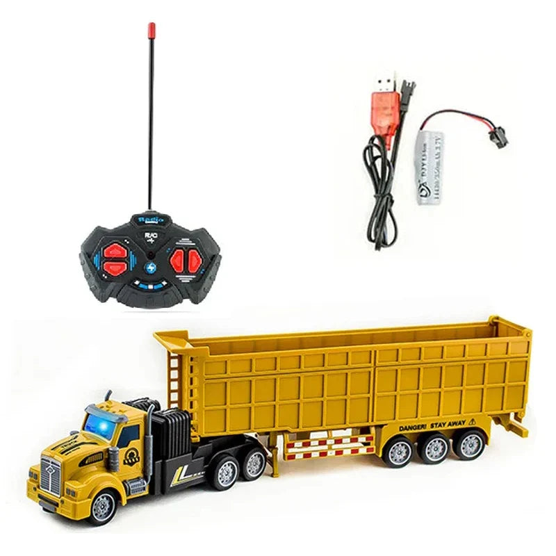 1/48 RC Heavy-Duty Semi-Trailer Truck – Remote Control Construction Dump Truck Toy for Boys Gift