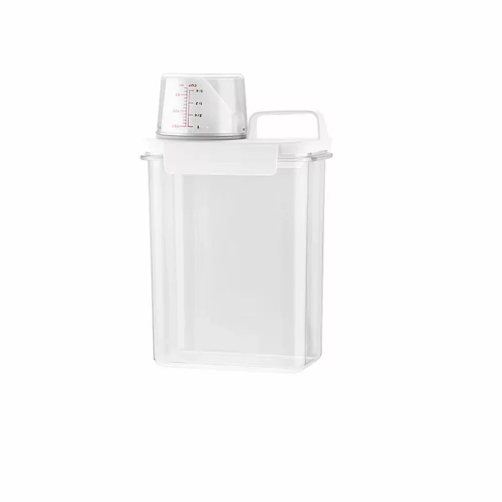 Airtight Laundry Detergent Dispenser – Clear Powder & Liquid Storage Container with Lid Jar