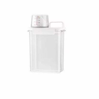 Airtight Laundry Detergent Dispenser – Clear Powder & Liquid Storage Container with Lid Jar