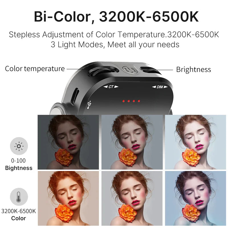Ulanzi Vijim VL66 Adjustable LED Video Light – 360° Rotatable, Rechargeable Fill Light for DSLR, SLR & Mobile