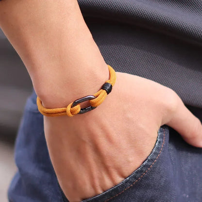 Noter Thin Thread Bracelet for Men – Handmade Braided String Charm, Outdoor Survival & Nautical Knot Pulsera