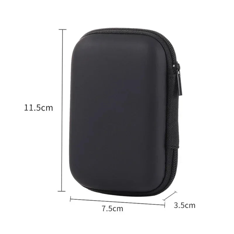Travel Storage Bag for Earphones - Zipper Charging Case and Portable Cable Organizer for Electronics and Sundries