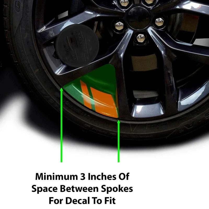6PCS Reflective Car Wheel Decal Stickers — Red Adhesive Hub Accessories for Auto Wheels