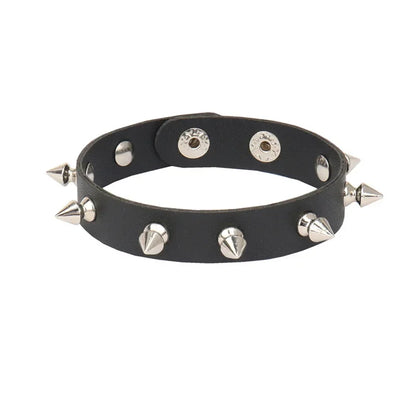 Punk Rock Hip Hop PU Leather Bracelet – Unisex Skull, Pentagram & Rivet Chain Bracelet, Trendy Party Jewelry Accessory