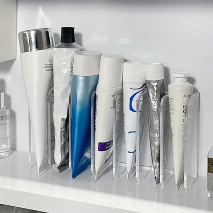 7-Slot Transparent Plastic Cosmetic Organizer – Multi-Functional Makeup Holder for Home, Office, and Bathroom