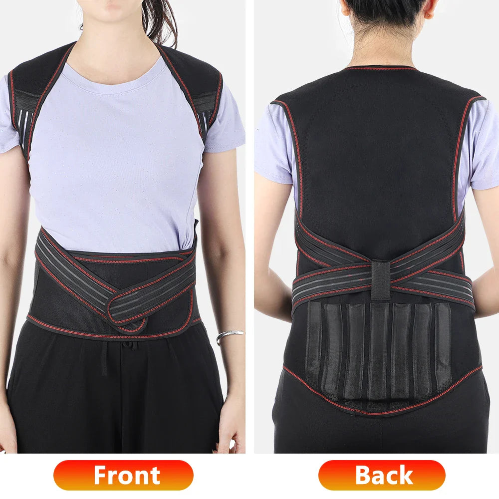 Tourmaline Magnetic Heated Vest — Self-Heating Thermal Clothing, Lumbar Waist Brace, Posture Corrector & Pain Relief Corset