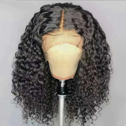 12A Brazilian Kinky Curly Bob Wig - Human Hair Lace Frontal Wigs, 180 Density - Glueless Wear-and-Go Water Wave Closure Wig