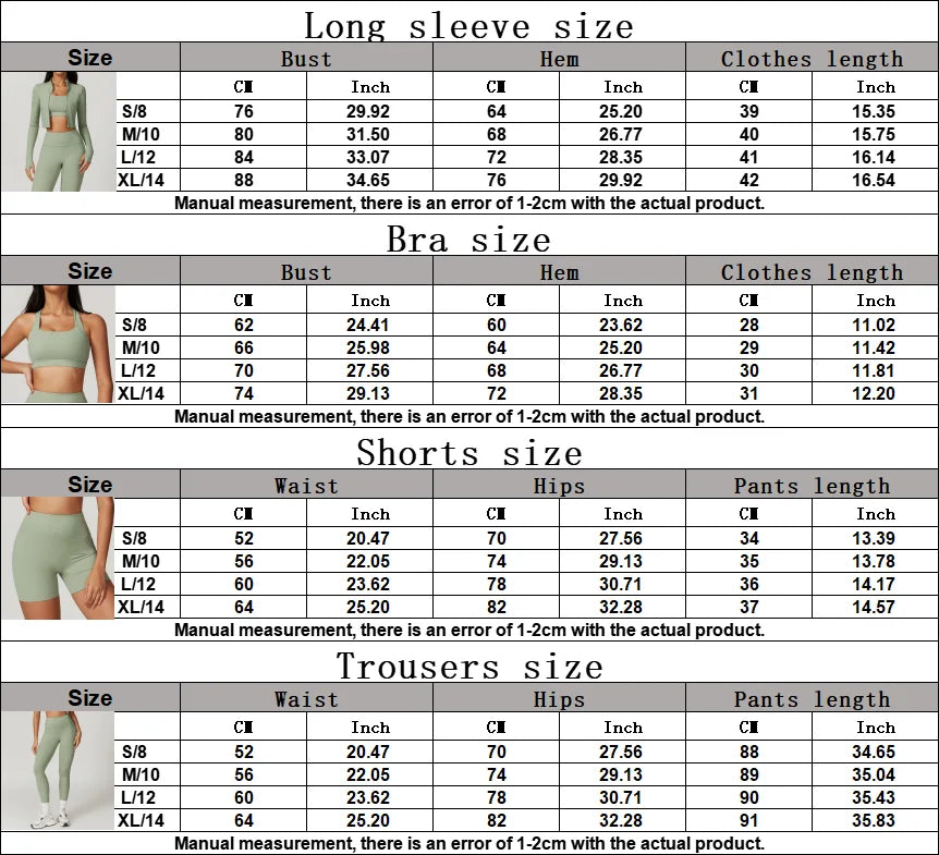 3PCS Women’s Yoga & Workout Set – Long Sleeve Zipper Top with High Waist Leggings Fitness Sportswear