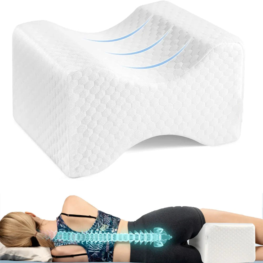 Memory Foam Leg & Knee Pillow – Side Sleeping Support with Removable, Washable Cover