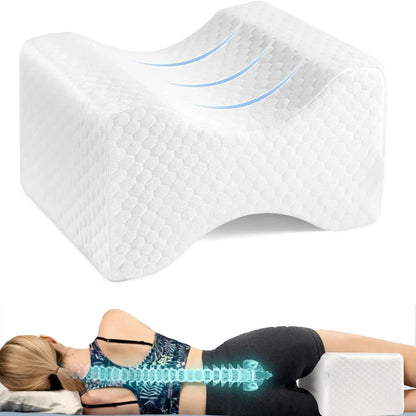 Memory Foam Leg & Knee Pillow – Side Sleeping Support with Removable, Washable Cover