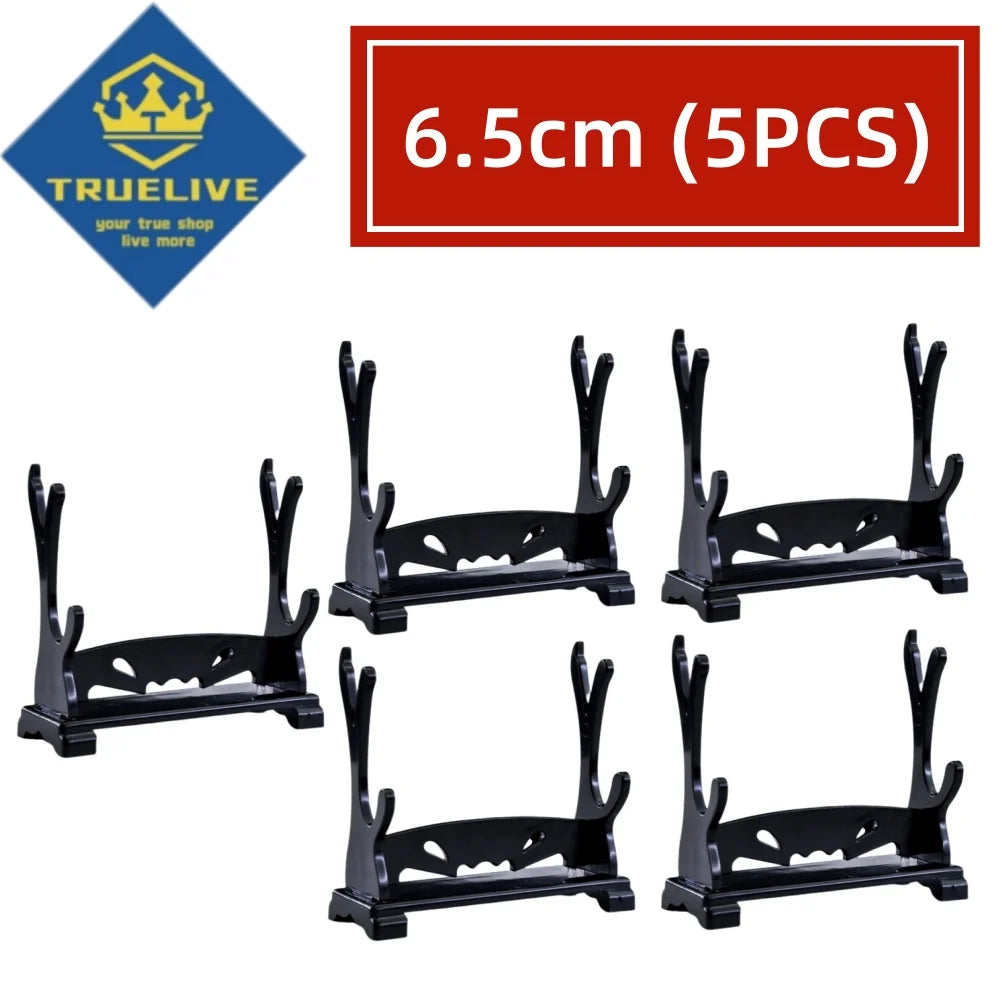 1-4 Tier Wooden Katana & Sword Display Stand Rack – Samurai Holder for Cosplay Swords, Knives & Magic Wand Storage Organizer