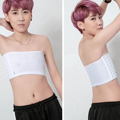 Women’s Chest Binder Crop Top – Flat Breast Binder Bra, Tomboy Body Shaper with Buckle