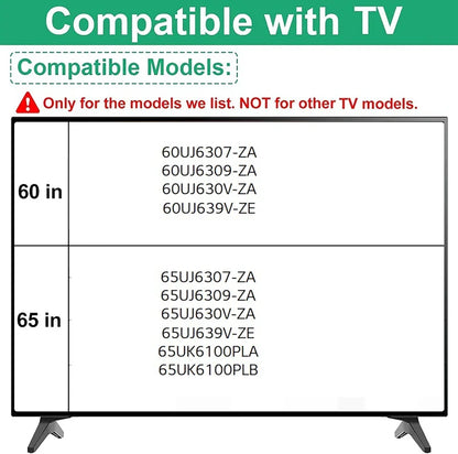 Replacement TV Stand for LG 60–65 Inch TVs – Compatible with 60UJ6307, 60UJ6309, 65UJ6307, 65UJ6309 Models, Includes Screws