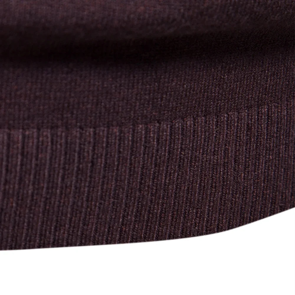 Men's Winter Turtleneck Sweater - Solid Color Warm Slim Fit High Neck Long Sleeve Casual Pullover Top