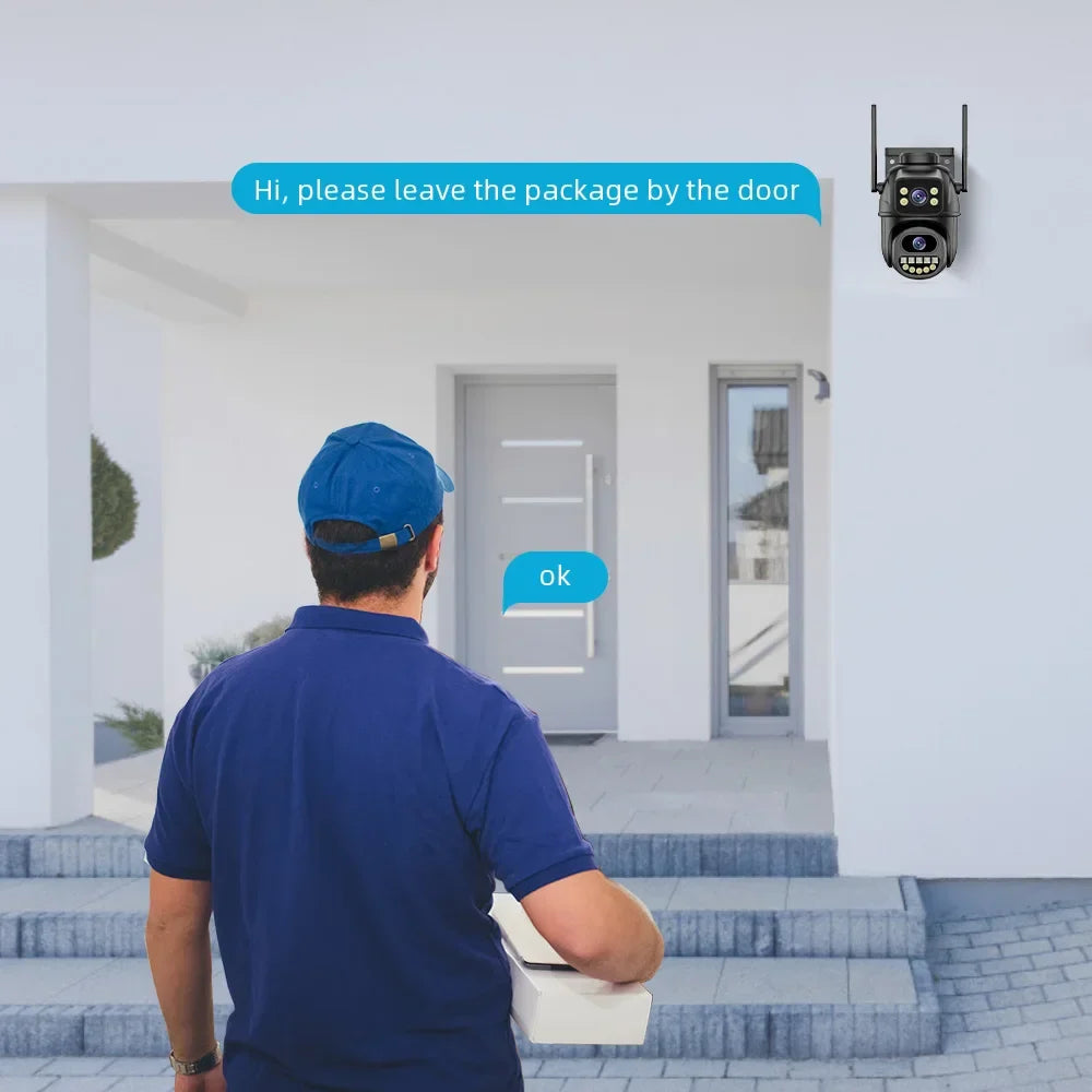 BELIA 4K 8MP WiFi PTZ Surveillance Camera, Dual Lens, 4X Zoom, AI Human Detection, ONVIF, Outdoor Security IP Camera