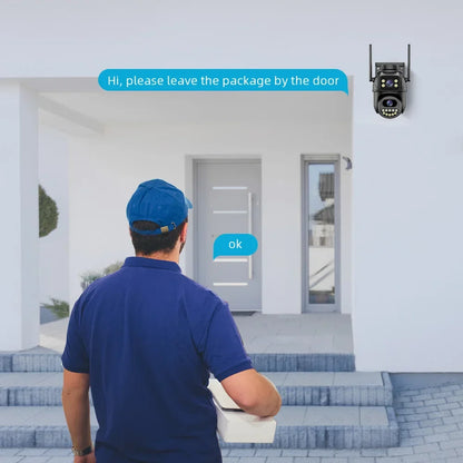 BELIA 4K 8MP WiFi PTZ Surveillance Camera, Dual Lens, 4X Zoom, AI Human Detection, ONVIF, Outdoor Security IP Camera