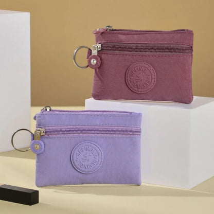 Small Solid Canvas Coin Bag for Kids - Money Purse, ID and Credit Card Holder, Key and Earphone Storage