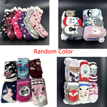 Women’s Winter Thermal Fluffy Socks – Soft Plush Non-Slip Floor Slippers with Short Fuzzy Grip and Zipper