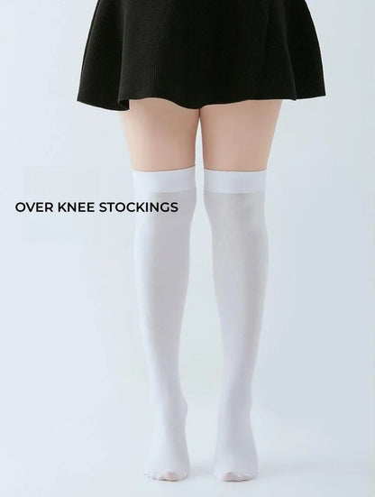 DOIAESKV Plus Size Women's Thigh-High Stockings: Over Knee Socks for Large Size Females - Long Women's Stockings for Comfort and Style