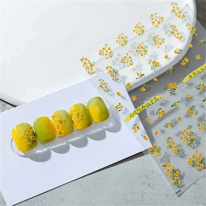 Vintage Rose Flower Nail Stickers – Red & Blue Laser Gold/Silver Nail Art Decals for Manicure Design DIY Beauty Tool