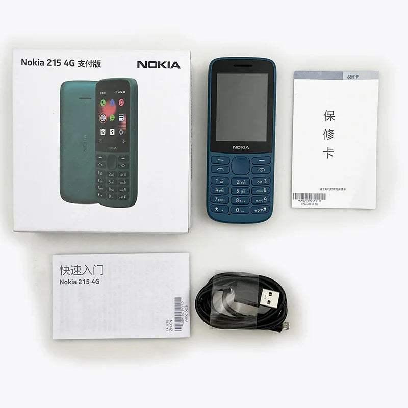 Nokia 215 4G Mobile Phone — Dual SIM, FM Radio, 1150mAh Standby, Feature Phone with Hebrew Keyboard, 100% Original